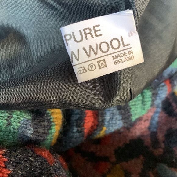 KOLOR KNOTS 100% wool made in Ireland women’s sweater cardigan colorful - Picture 15 of 15